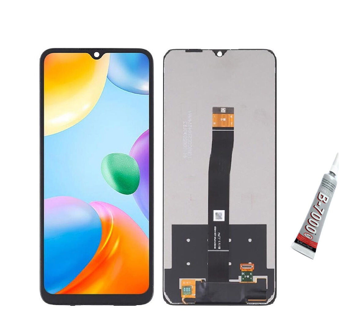 REDMİ 10C   Ekran Dokunmatik Çıtalı (SİYAH) B7000 YAPIŞTIRICI