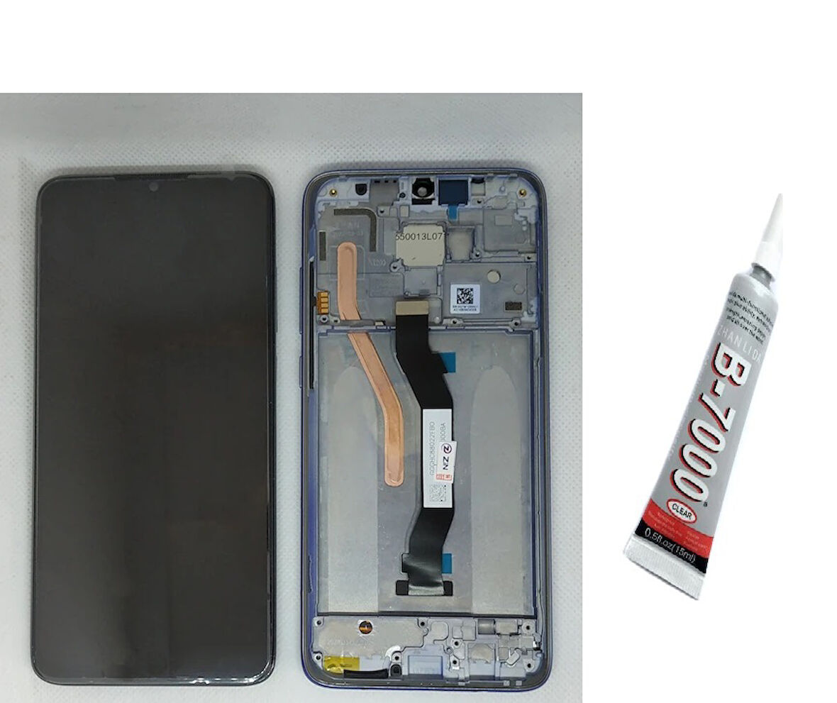 REDMİ NOTE 8 PRO Çift Sim  Ekran Dokunmatik Çıtalı (SİYAH) B7000 YAPIŞTIRICI