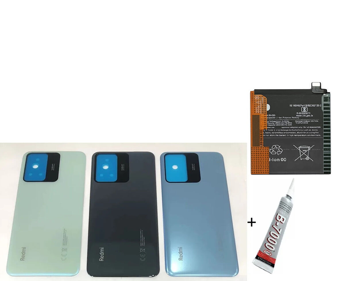 REDMİ NOTE 12S ARKA BATARYA KAPAĞI ,BATARYA VE B7000 YAPIŞTIRICI (YEŞİL)