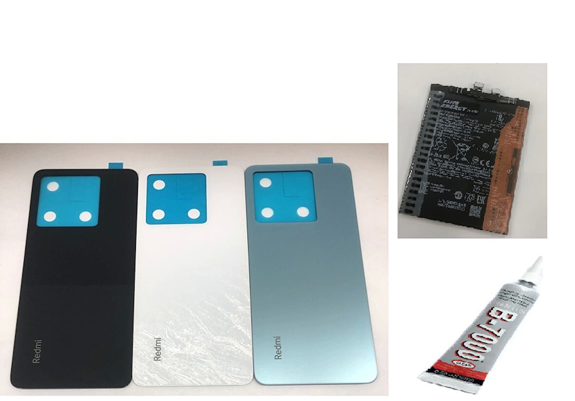 REDMİ NOTE 13 PRO ARKA BATARYA KAPAĞI ,BATARYA VE B7000 YAPIŞTIRICI (MAVİ)