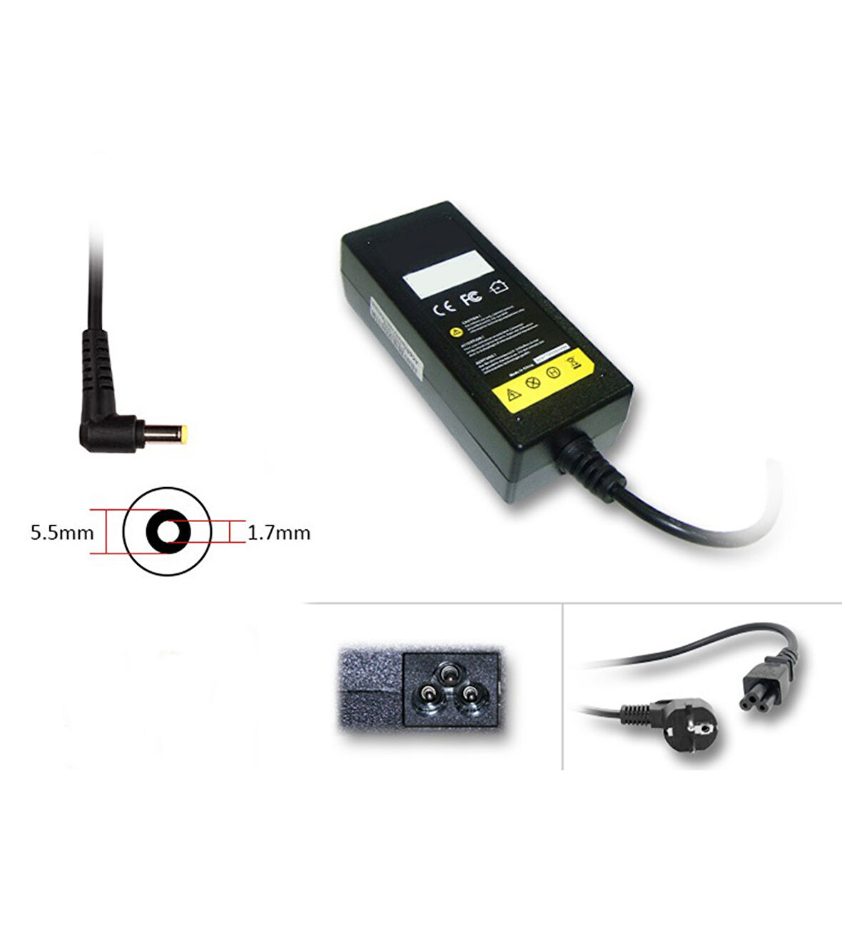 eMachines 19V 2.1A 5.5x1.7mm 40W Notebook Adaptör Laptop Şarj