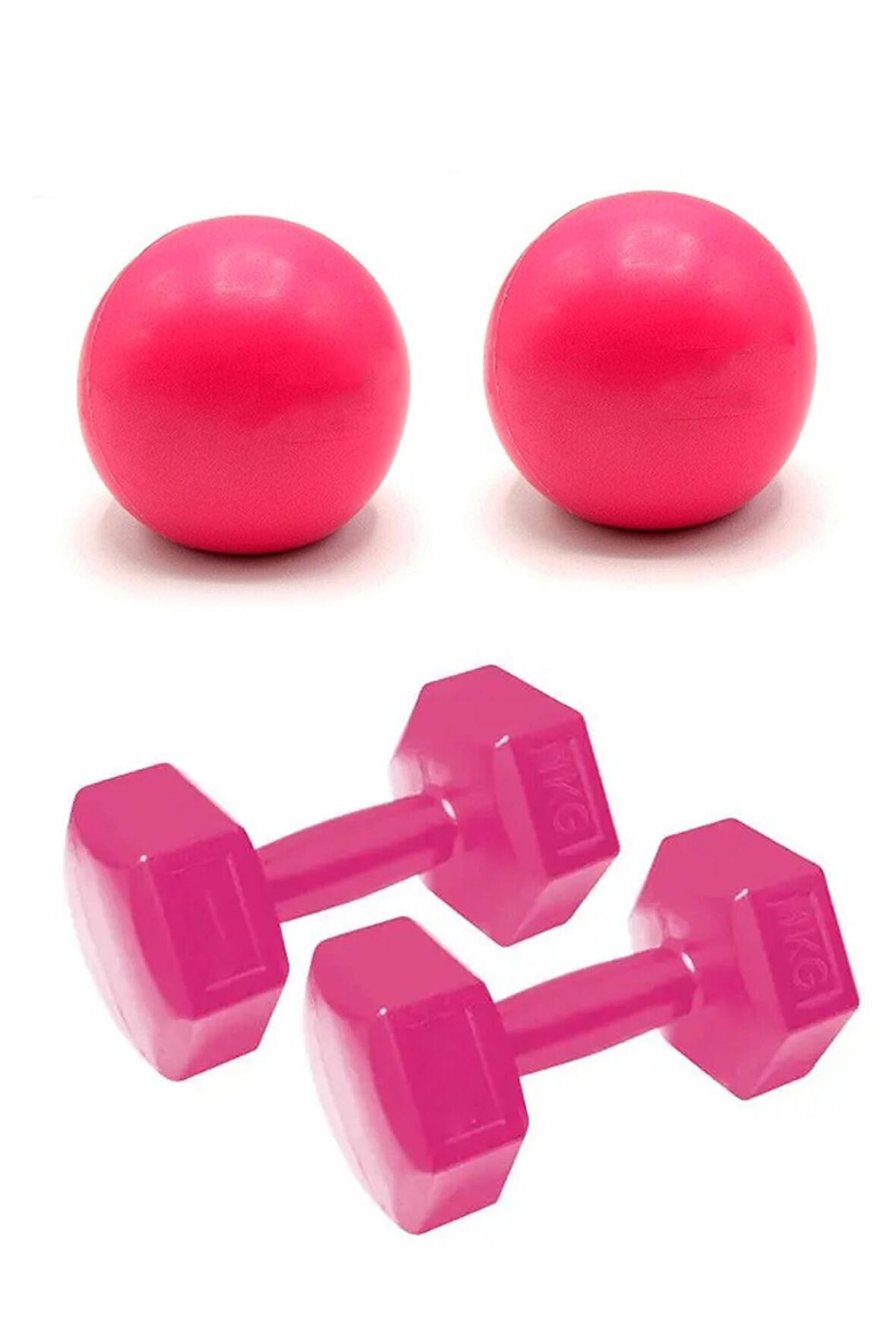 Pilates Ağırlık Topu Ve Dambıl Seti Toning Ball 0.5 Kg X 2adet , Dambıl Seti 1 Kg X 2 Adet Set