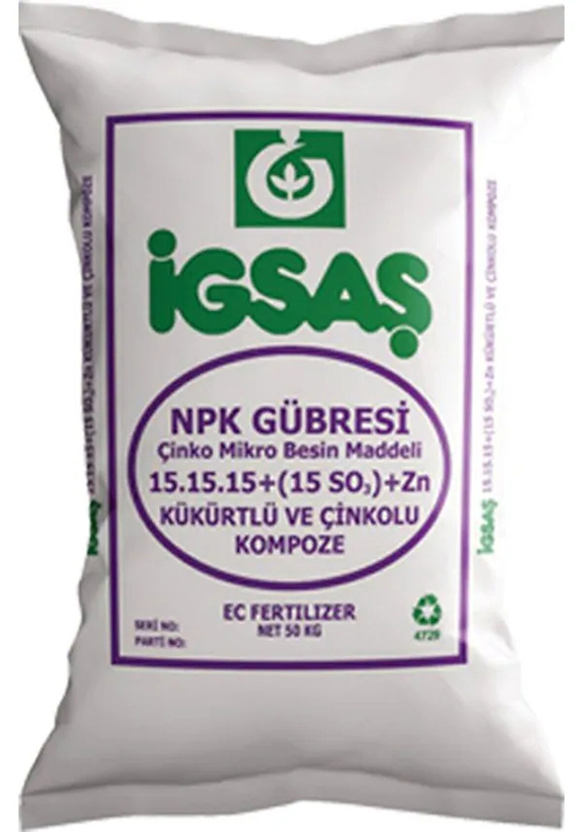 İgsaş 15.15.15+(15 SO3)+Zn Kukurtlu Ve Çinkolu Süper Kompoze Taban Gübre 50kg