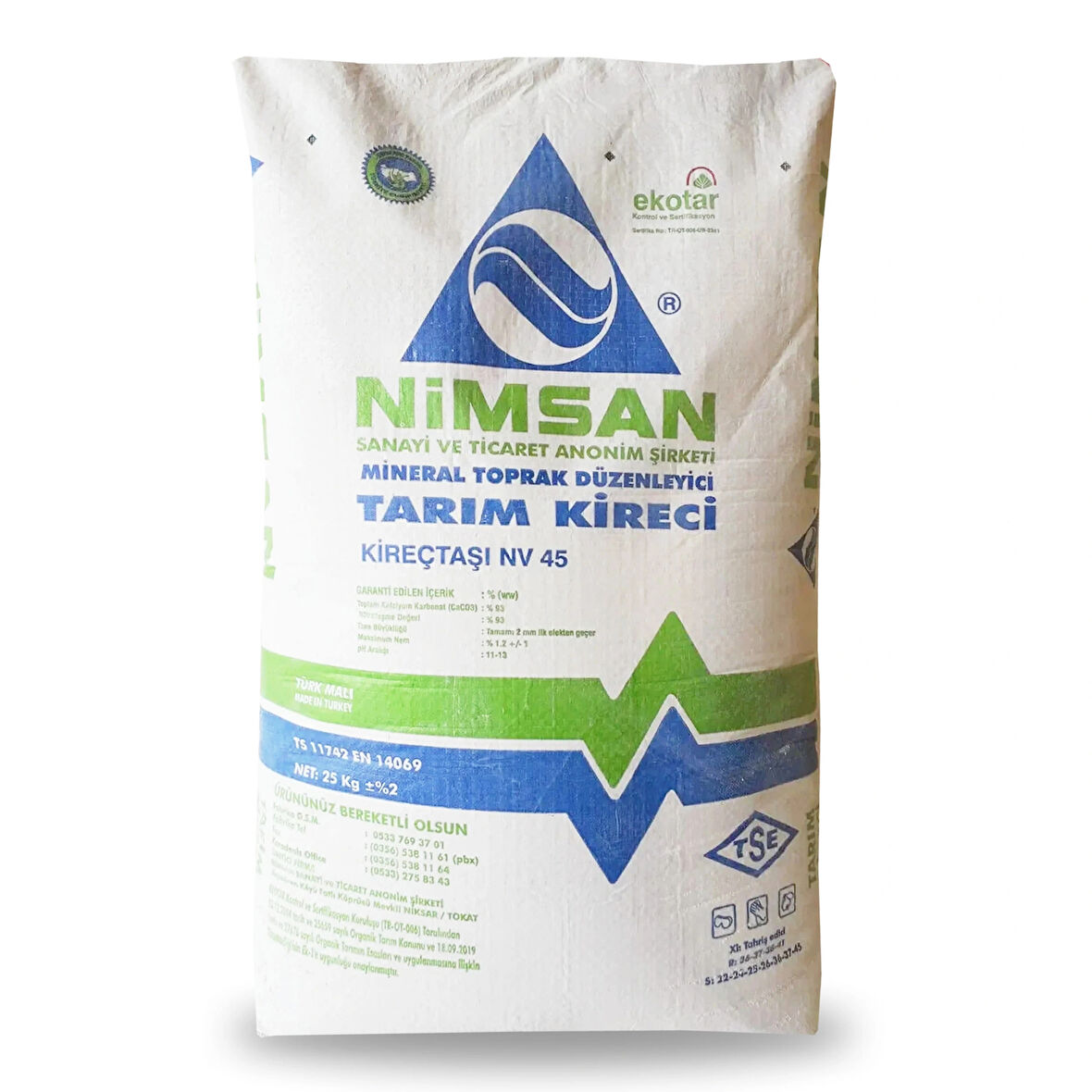 Nimsan Tarım Kireci 25Kg Toz Kireç pH 11-13 Toprak Düzenleyici
