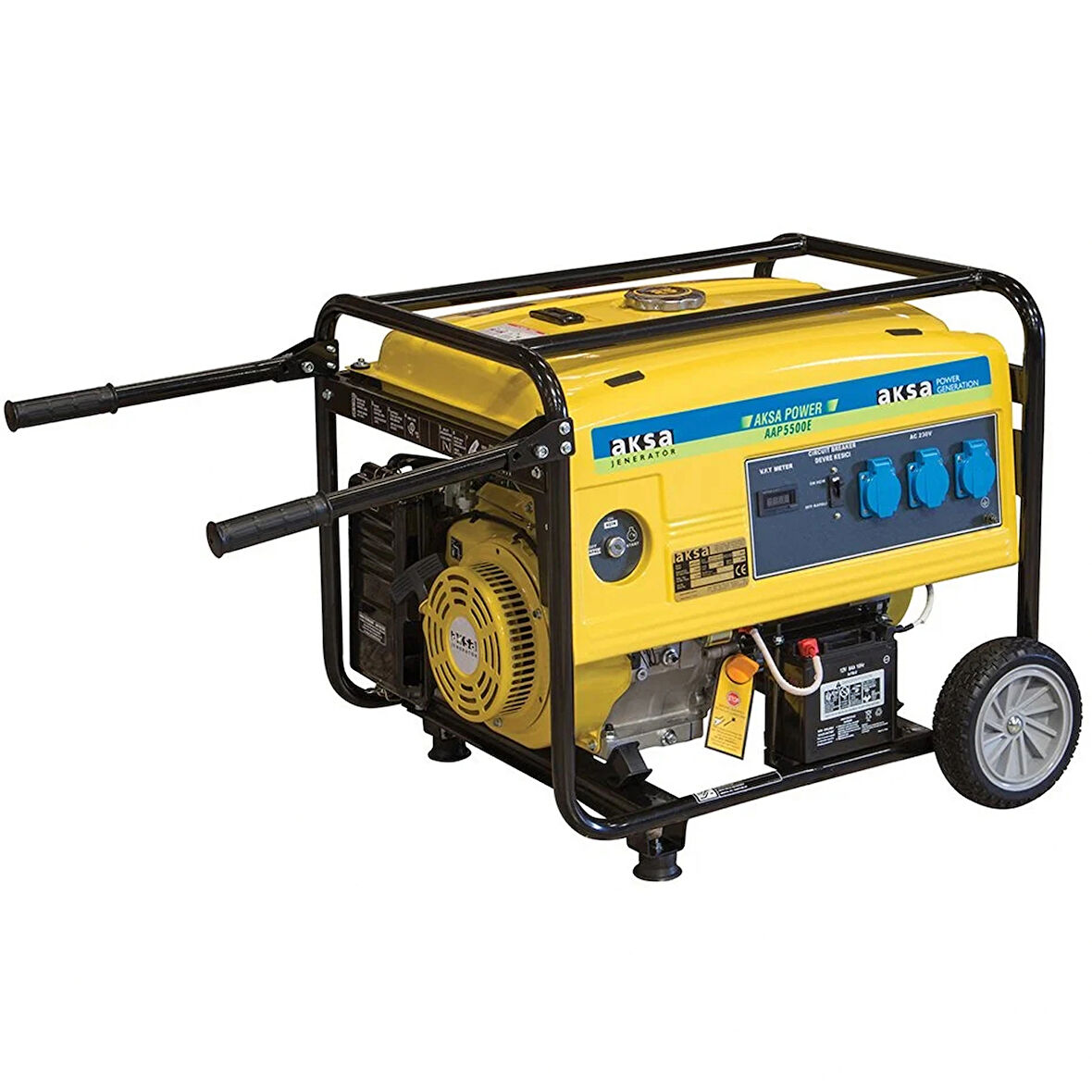 Aksa AAP 5500E Portatif Marşlı Benzinli Tekerlekli Jeneratör 5.5kW
