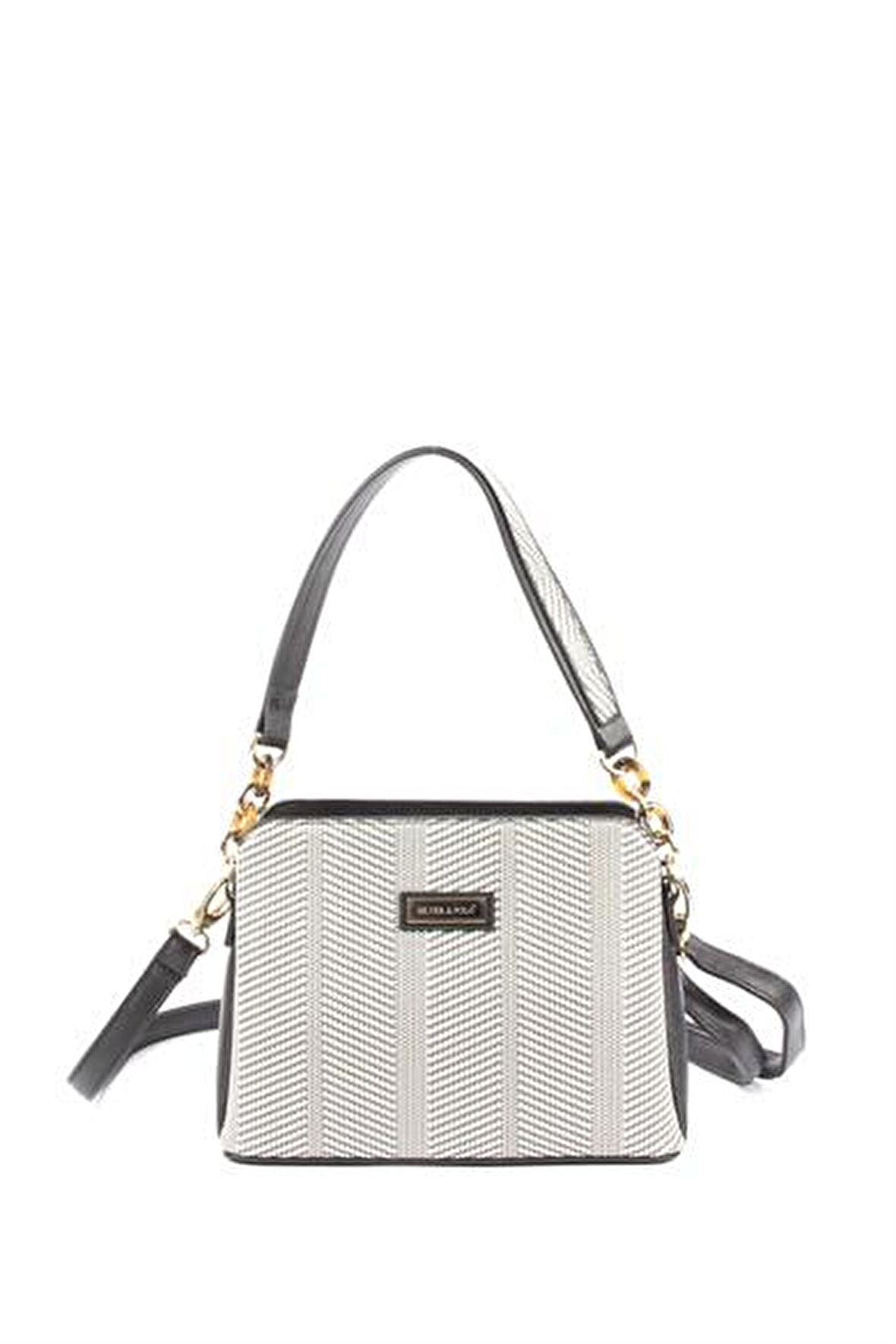 Silver Polo  Kadın Postacı Çantası 937-34855 SILVER POLO ÇAPRAZ Kadın ÇANTASI M132 SİYAH BEYAZ-MAT SİYAH
