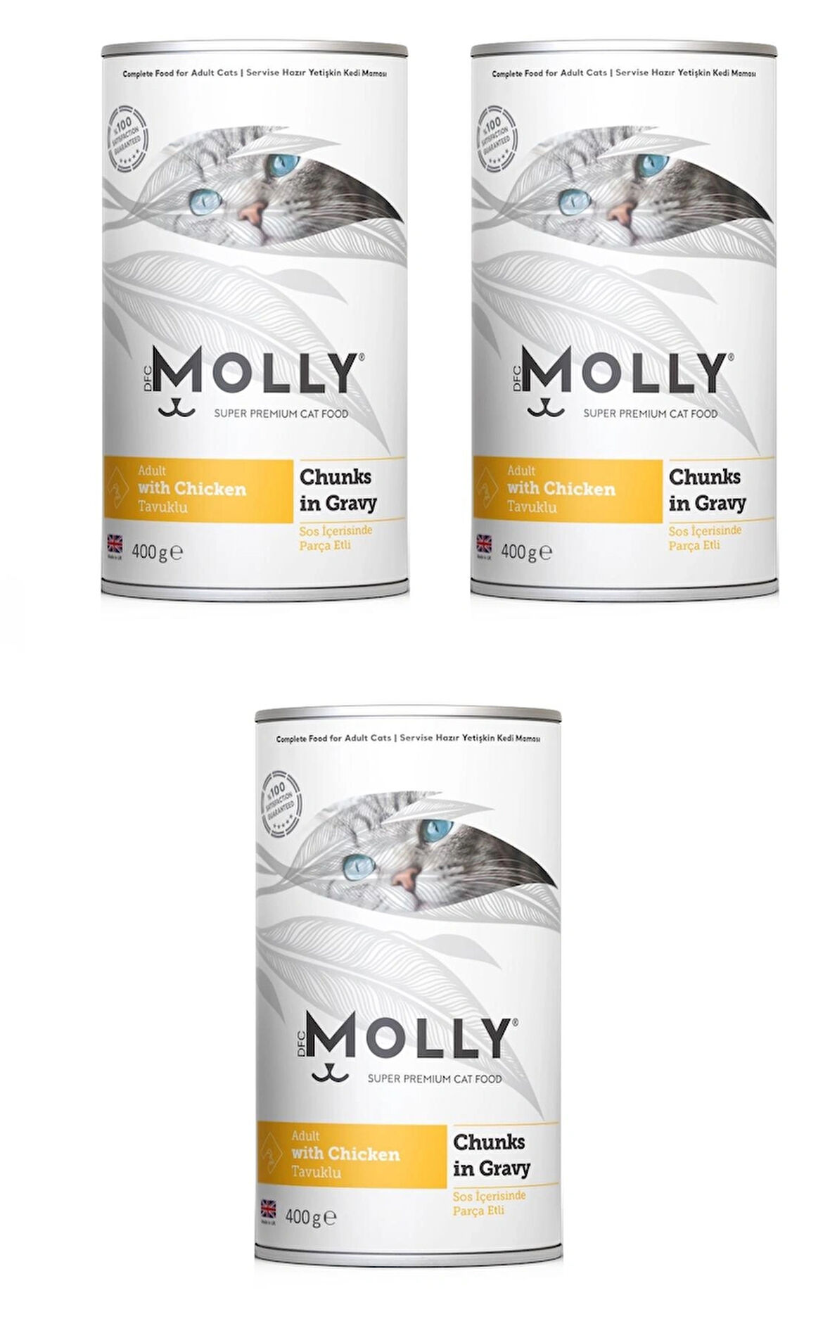 Molly Tavuklu Gravy Soslu Kedi Konservesi 400 Gr. X 3 Adet