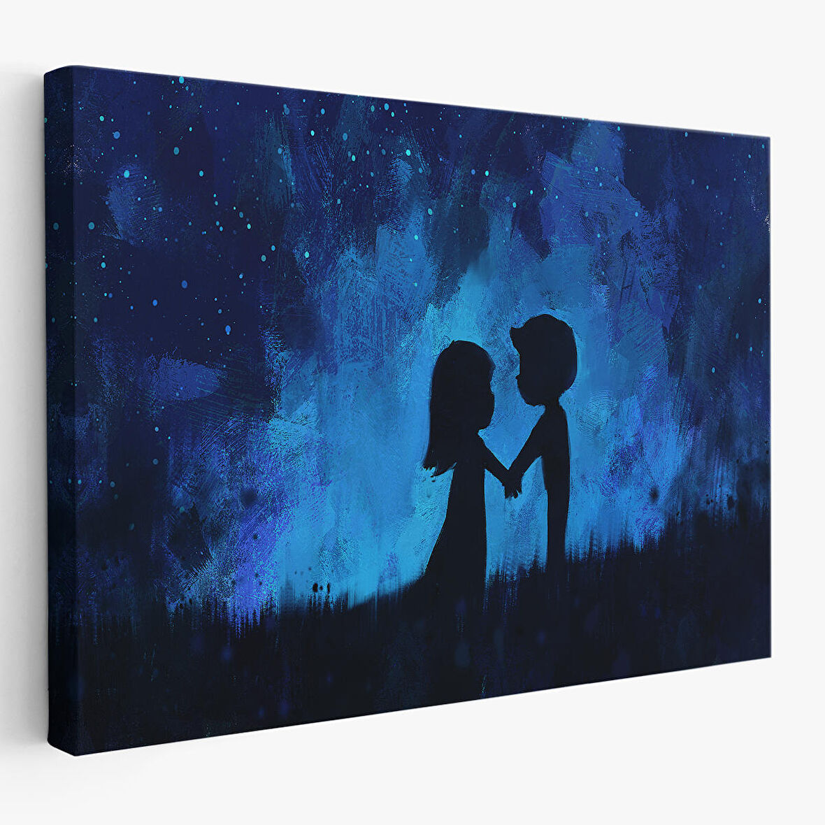 Ay Işığındakı Küçük Aşıklar Dekoratif Duvar Tablosu-3486