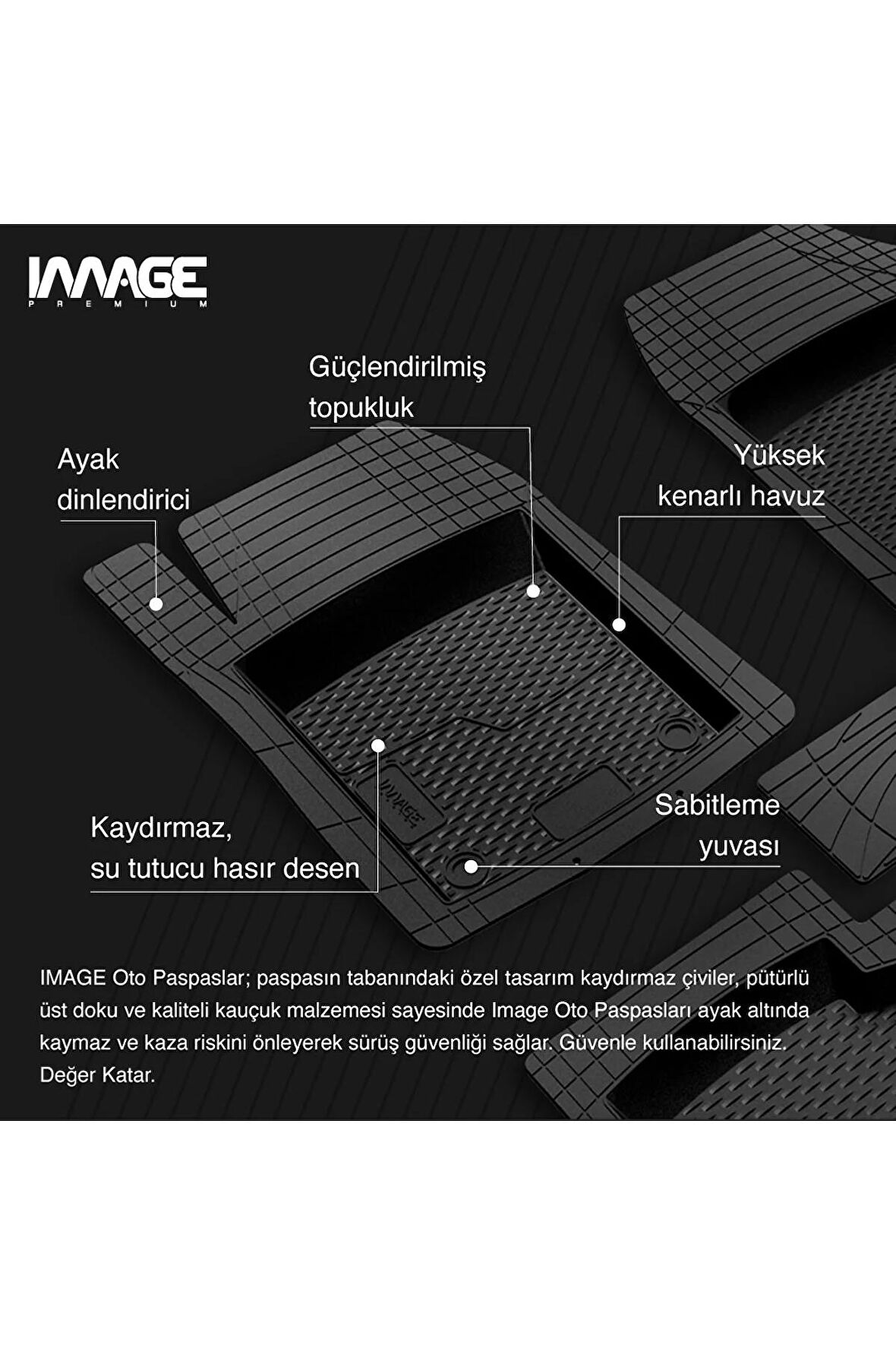 Image Nissan Qashqai Suv (2022 - ….) Ekstra Havuzlu Universal 3D Plus  Kauçuk Oto Paspas Gri