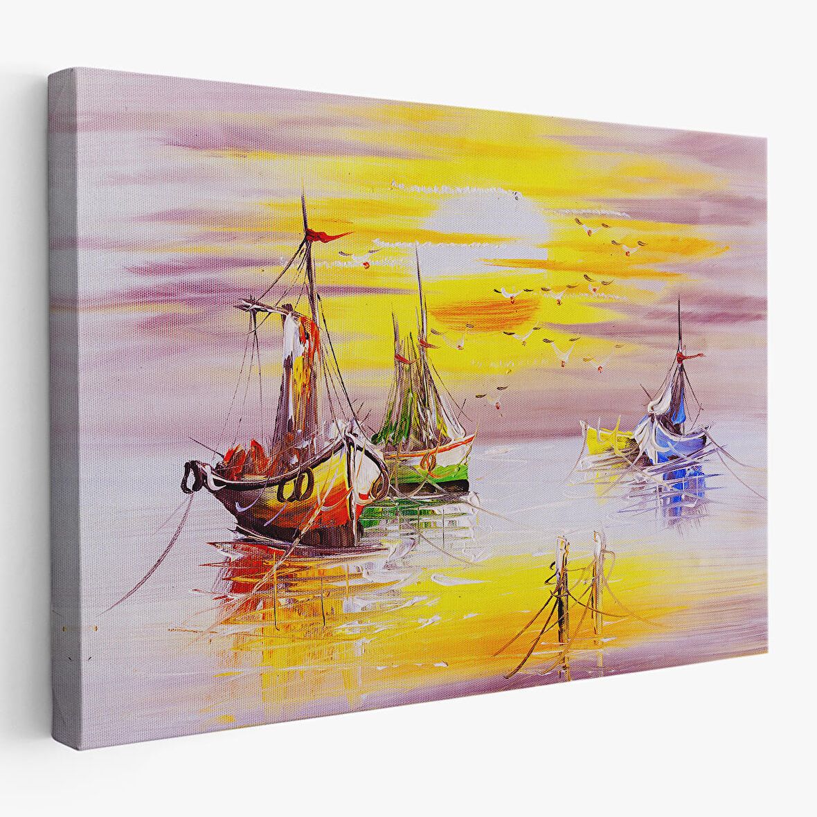 Venedik İtalya Yağlıboya Görünüm Dekoratif Kanvas Duvar Tablosu-3487