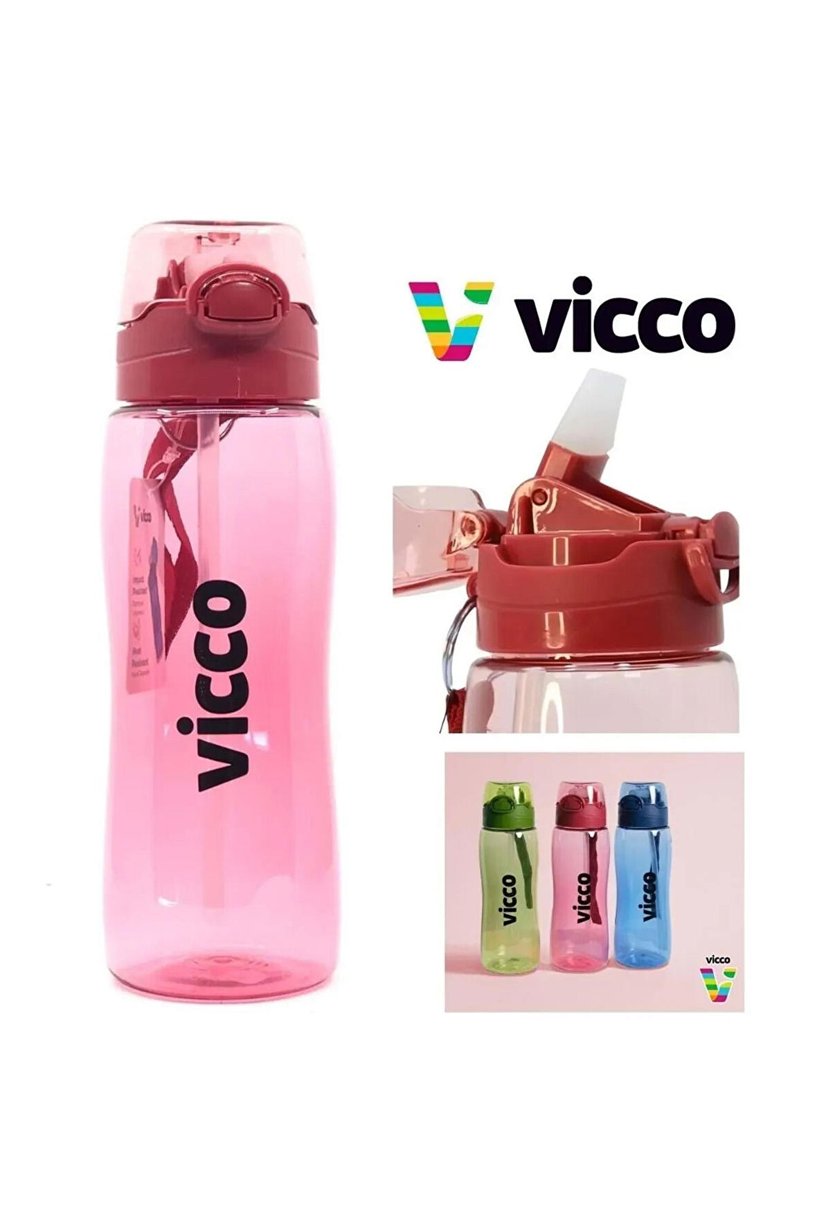 Vicco Kilitli Kapak 750 Ml Suluk Tritan Su Matarası 153.39