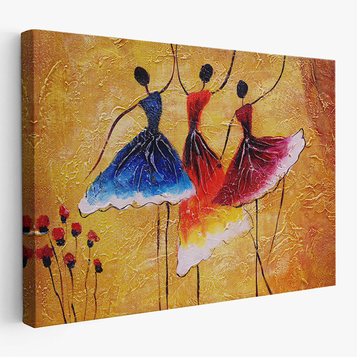 İspanyol Dansı Yağlıboya Görünüm Dekoratif Kanvas Duvar Tablosu-3488