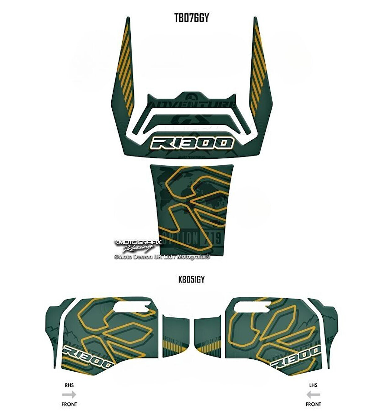 MotoGrafix Tank - Knee Pad BMW R1300GS Adventure Trophy 2024-2025