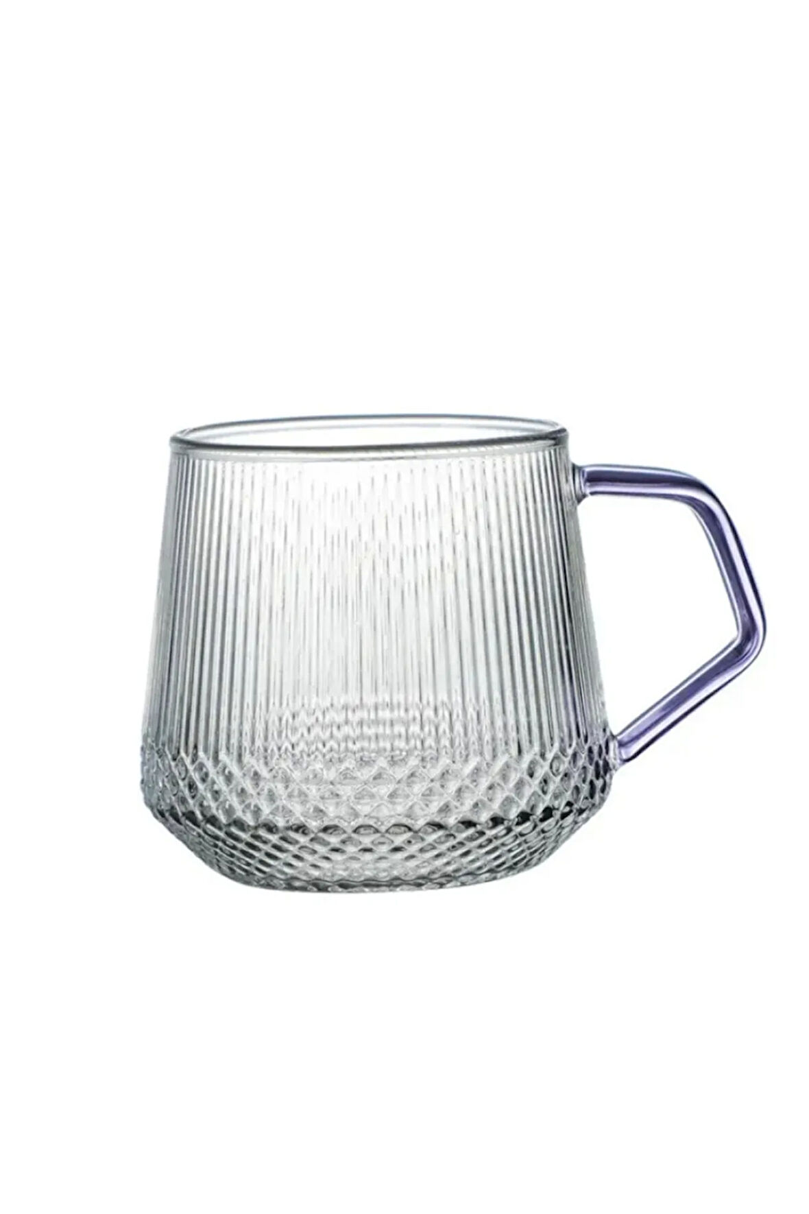 Siyah Saplı 350 Ml Isıya Dayanıklı Çizgili Bardak Borosilikat Kahve Çay Ve Sunum Bardağı