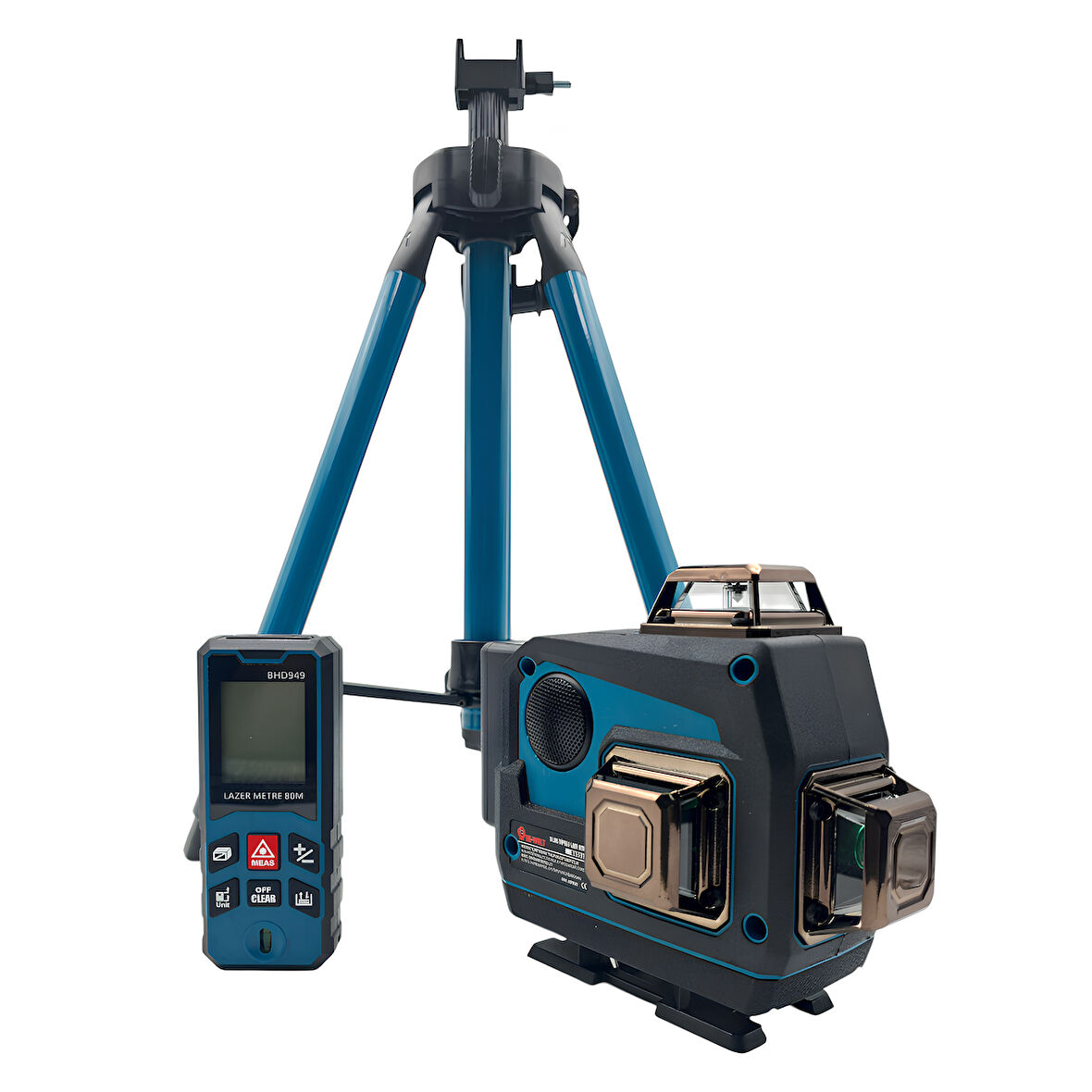 Fixonic B.H.D. BHD03 360° 16 Lens Şarjlı Yeşil Lazer Hizalama ve 80mt Lazermetre Çantalı Set