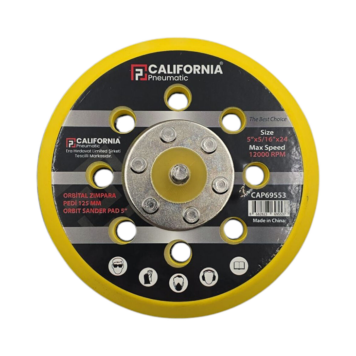 Fixonic California CAP69553 125mm Havalı Zımpara Cırt Tabanı/Zımpara Pedi
