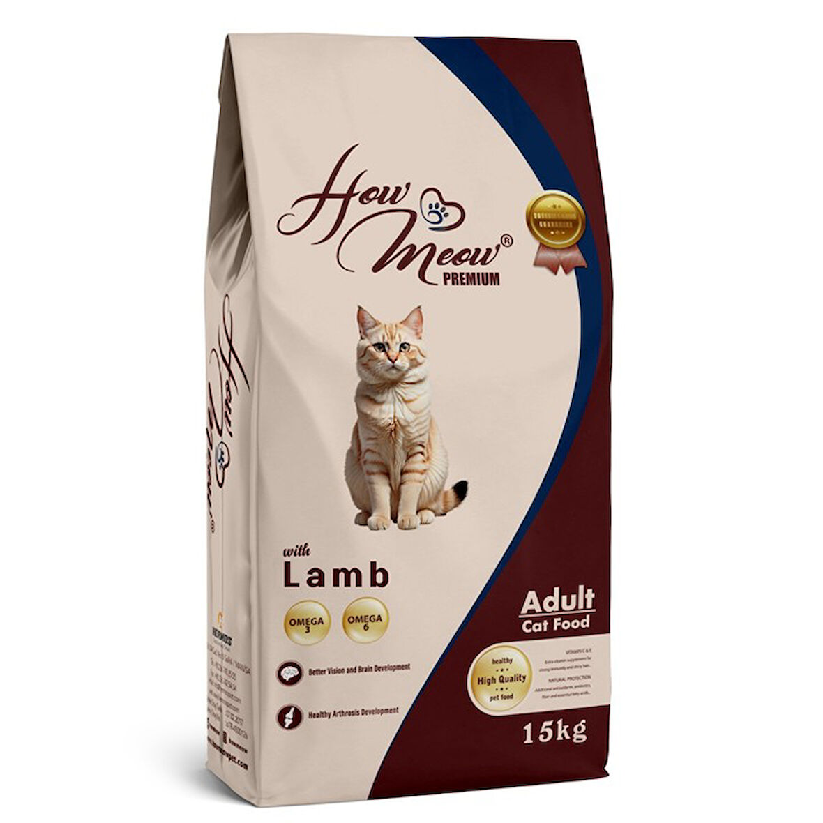 HOW MEOW YETİŞKİN KEDİ KURU MAMASI KUZULU 15 KG