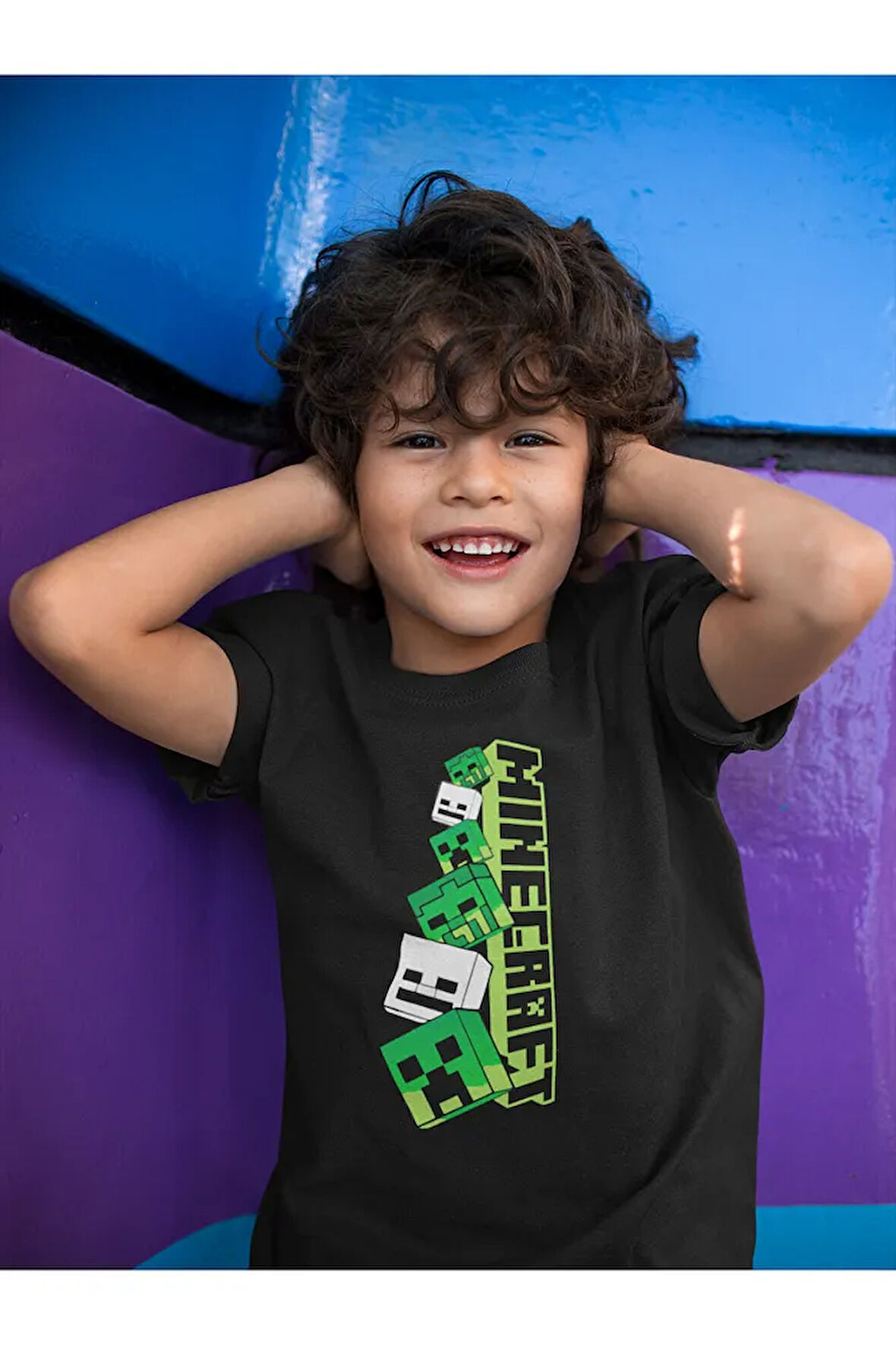 Minecraft Baskılı Unisex Oyun Çocuk Tişört (1-12 YAŞ)