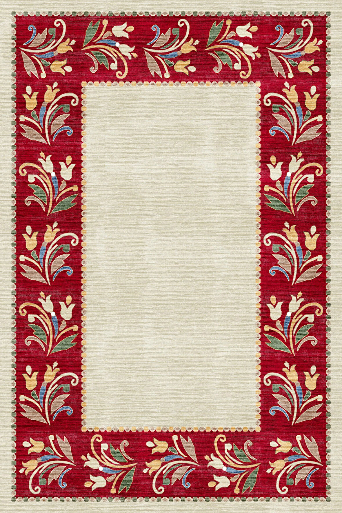 Pamuk Dokuma Taban Kaymaz Yıkanabilir Klasik Desenli  Salon Halısı Mutfak Halısı Koridor Halısı