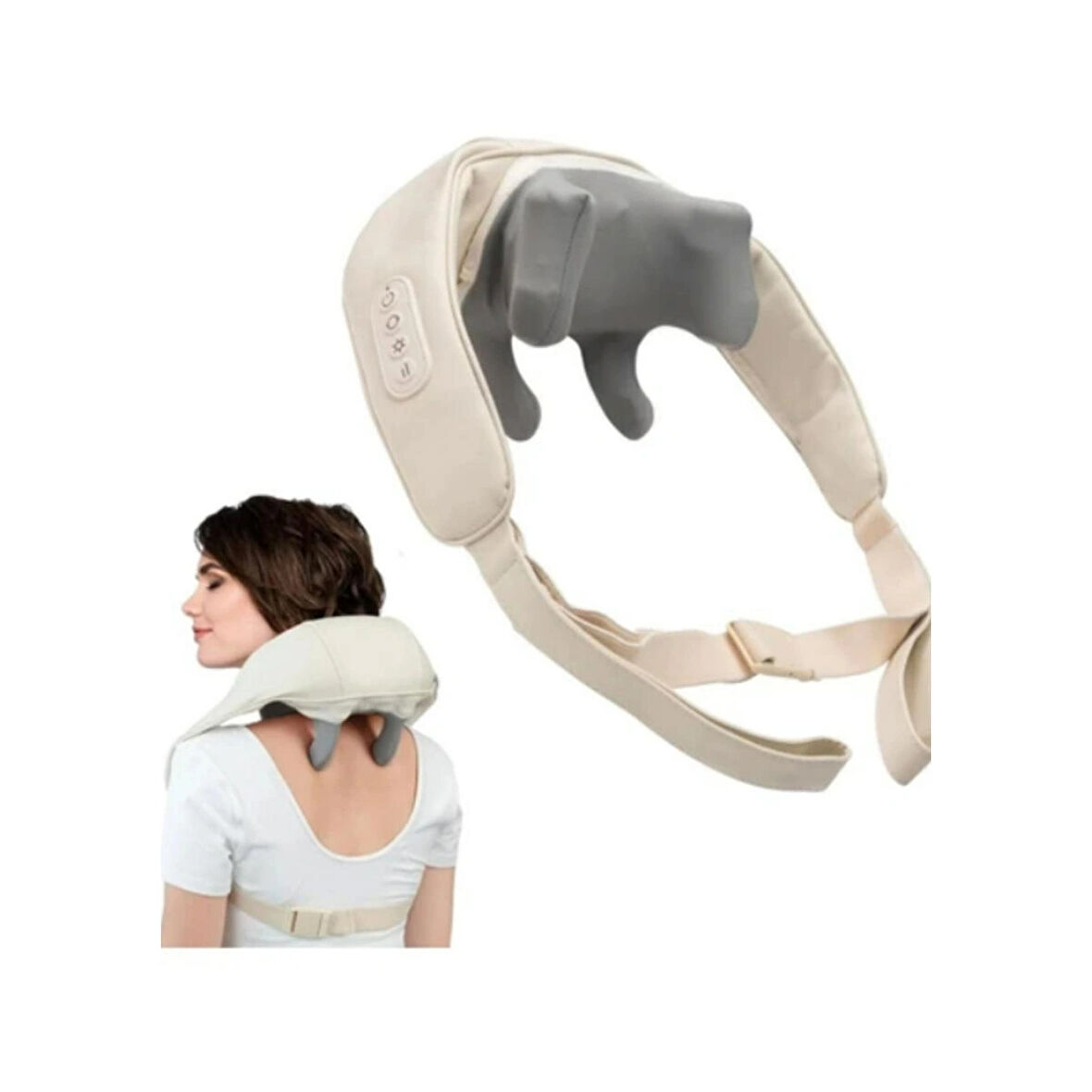 Ozmik MS.101 Şarjlı 4D Ovmalı Isıtmalı Masaj Yastığı Boyun, Omuz, Sırt Masaj Aleti