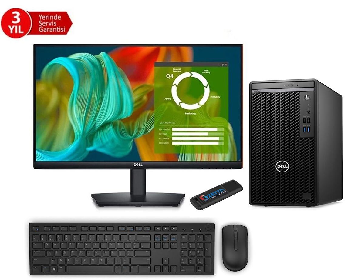 DELL Optiplex 7010MT İntel Core i5-13500 16GB 256GB SSD 21.5 Mon Freedos Masaüstü Bilgisayar N004O7010MTM01+ZettaUsbBellek