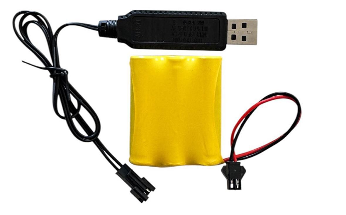 3.6 volt AA 800 mah şarjlı oyuncak bataryası ve şar aleti