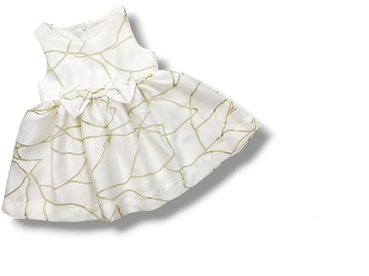 Desenli Kız Bebe Elbise CK50545