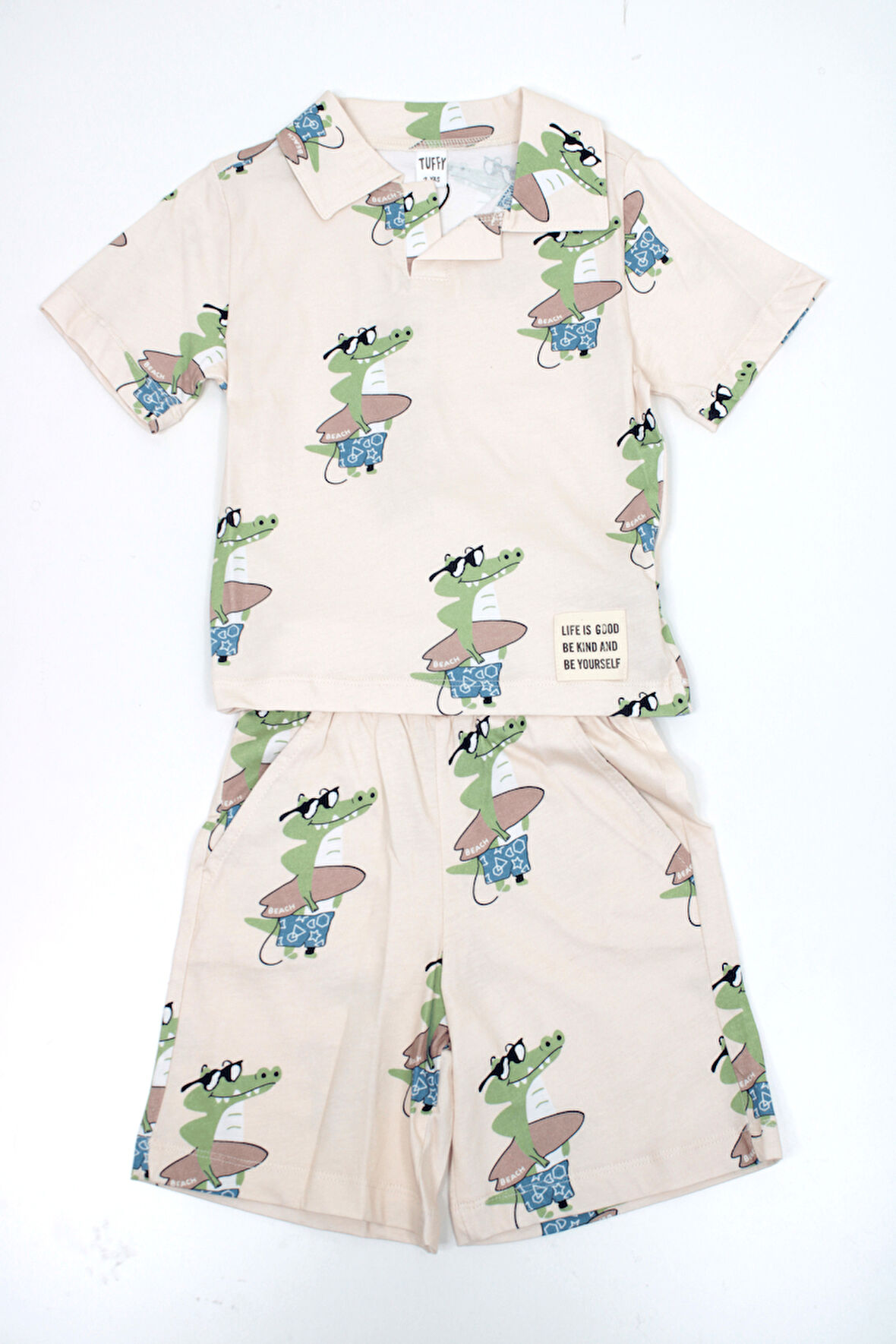 Tuffy Erkek Çocuk Yakalı Desenli Şortlu Takım TUF-1468