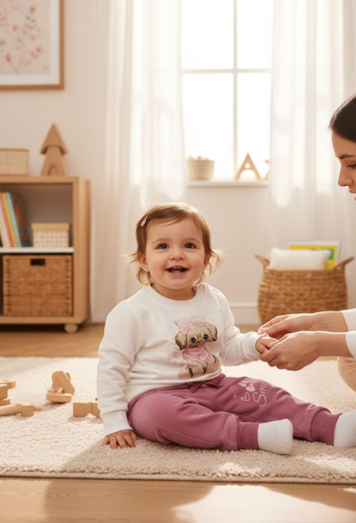 Kız Bebek Baskılı Eşofman Takımı BRE-22159