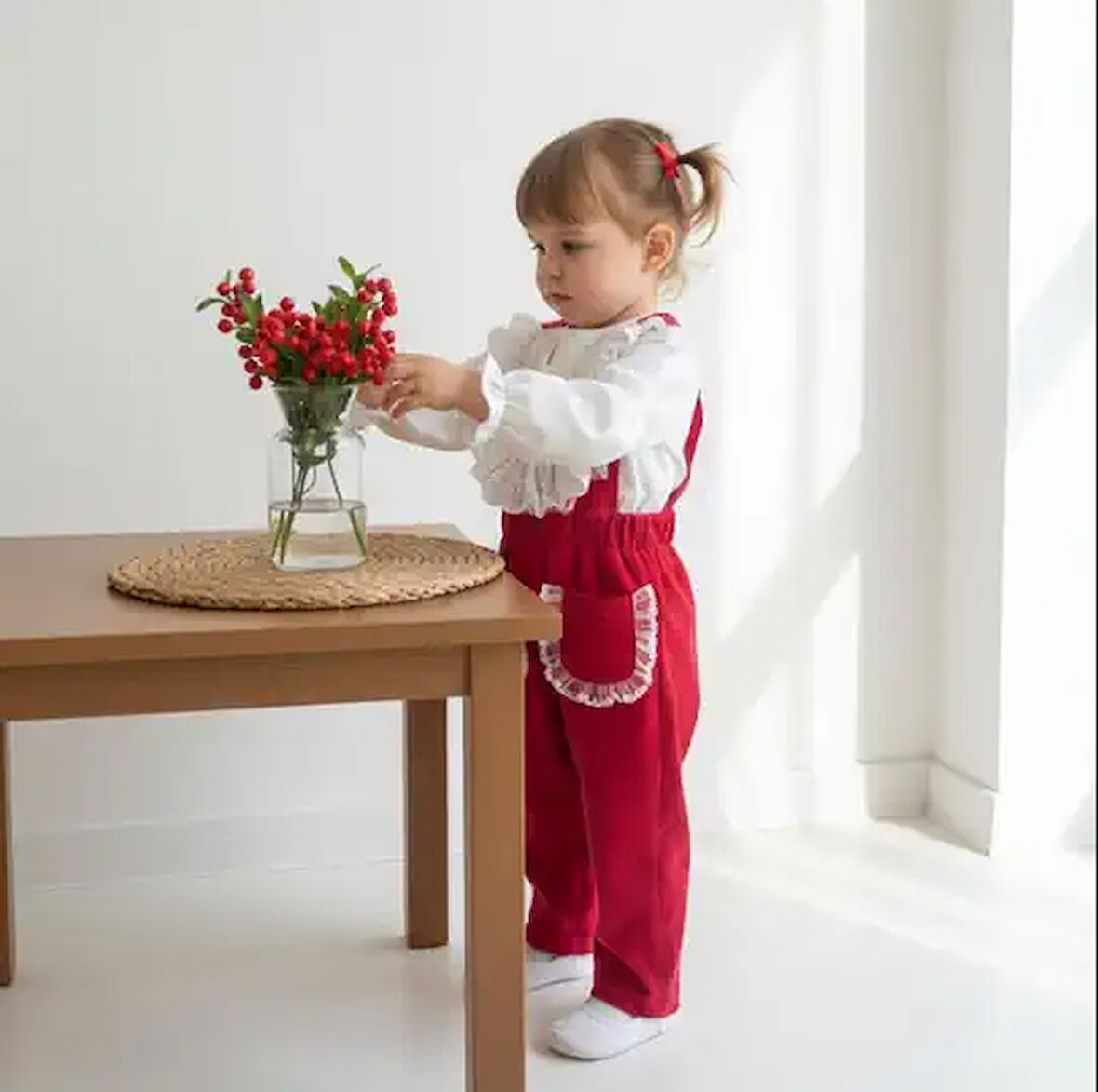 Kız Bebek Gömlekli Pantolonlu Tulum Takımı CMN-3754