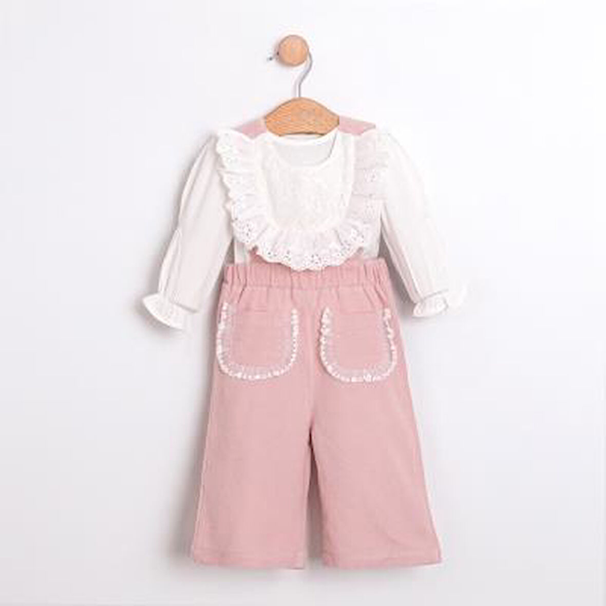 Kız Bebek Gömlekli Pantolonlu Tulum Takımı CMN-3754