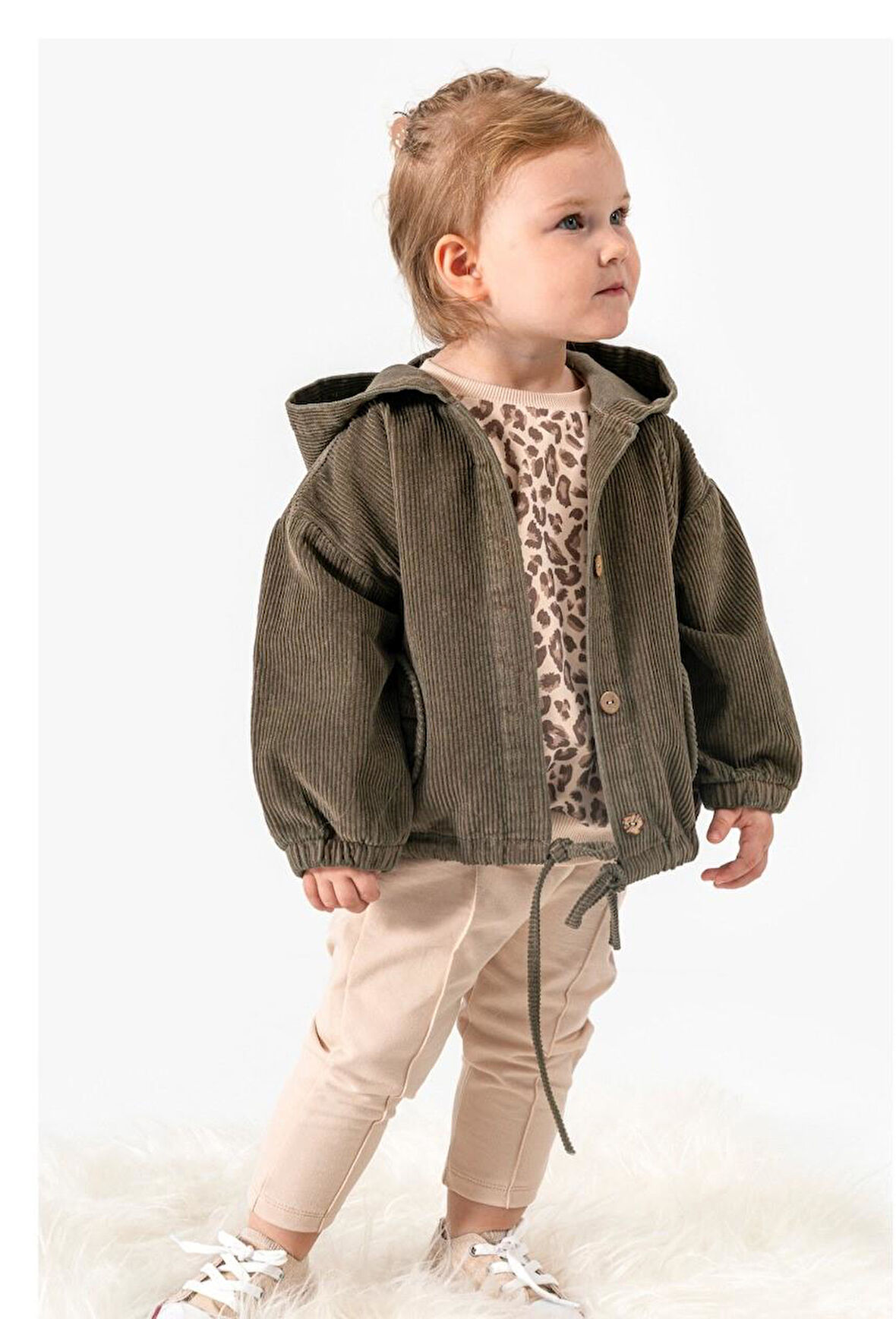 Kız Bebek Leopar Desenli 3'lü Takım NOY-9329