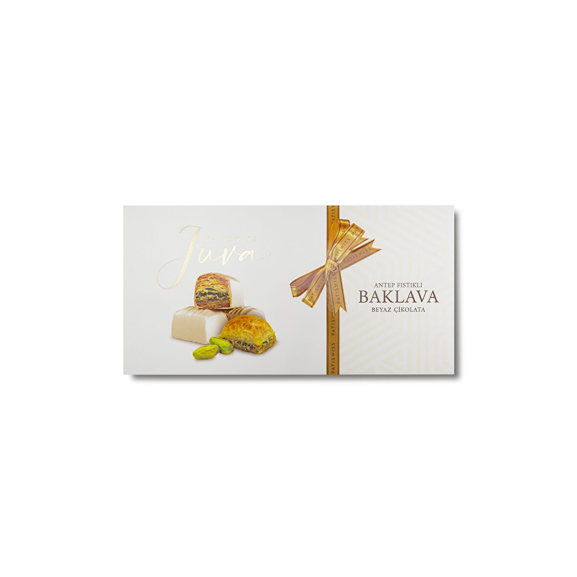 Juva Beyaz Çikolata Kaplı Antep Fıstıklı Baklava, 230G