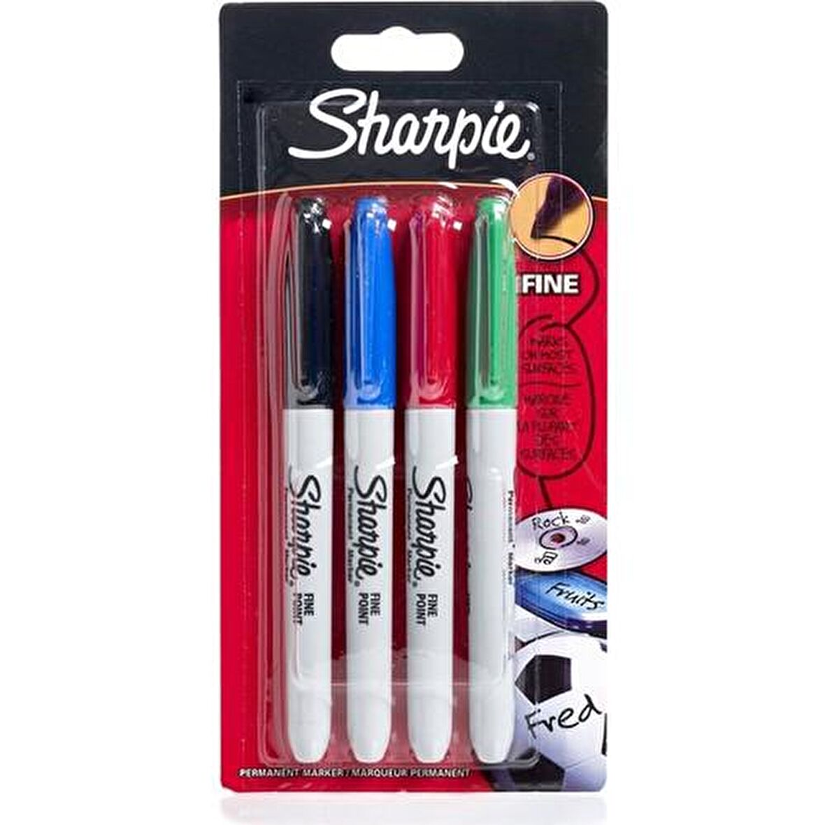 Sharpie Fine Permanent Markör Kalem Standart Renkler 4'lü Paket