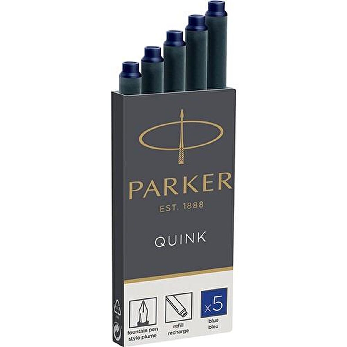 Parker Dolmakalem Kartuşu Quınk Mavi 5 Li 1950384