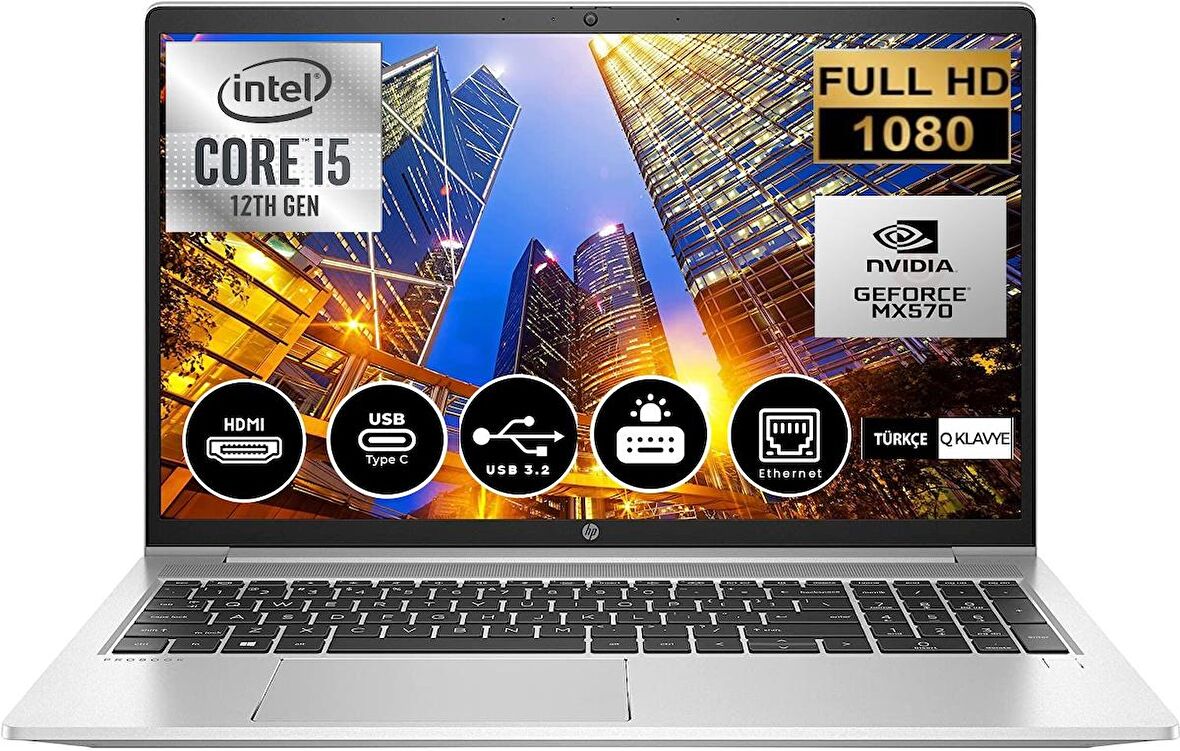 HP PROOBOK  450 G9 İNTEL CORE İ5 1235U 32gb 512gb SSD MX570A Freedos 15.6" FHD Taşınabilir Bilgisayar 6S6X0EA08
