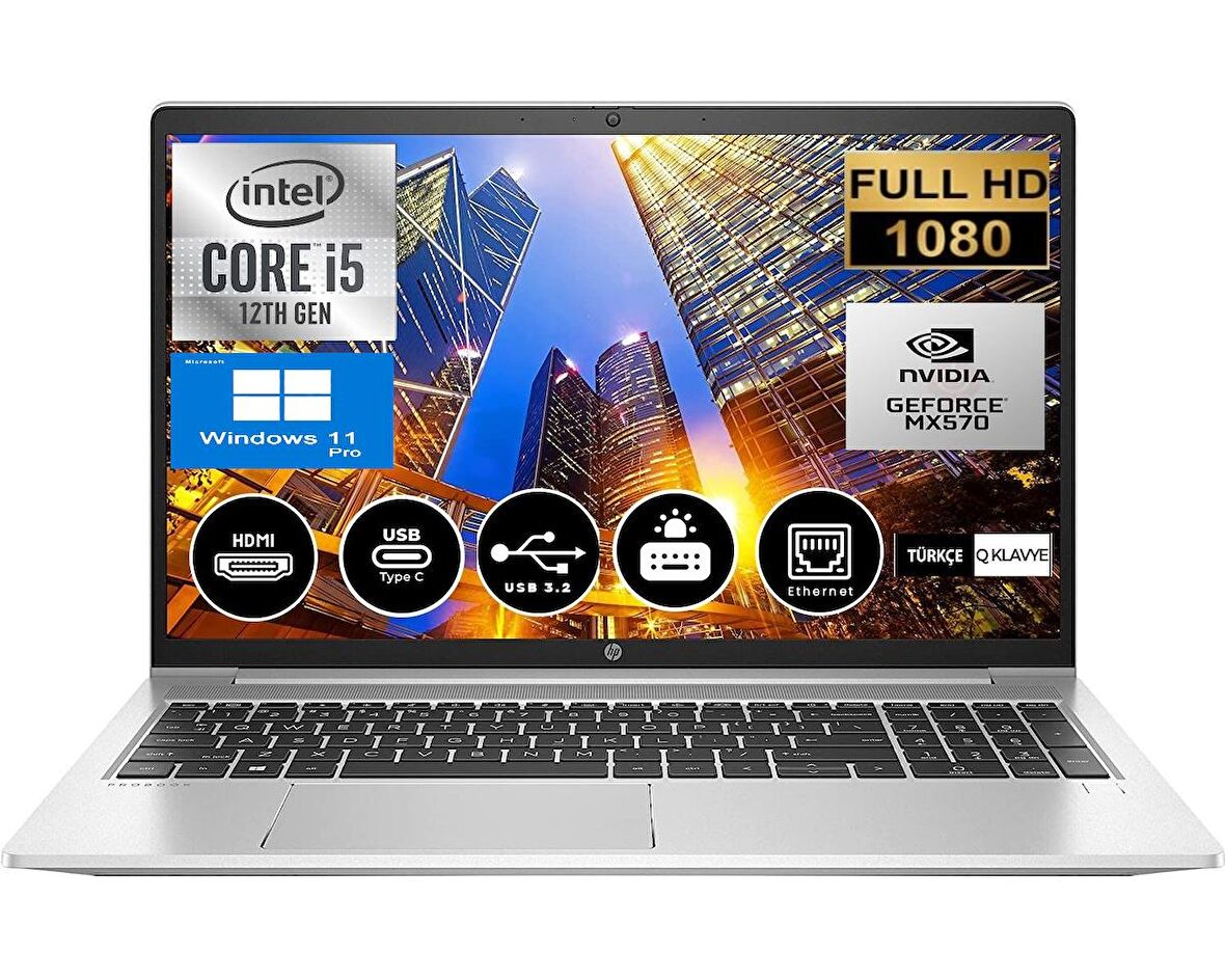 HP PROOBOK  450 G9 İNTEL CORE İ5 1235U 32gb 1tb SSD MX570A Windows11Pro 15.6" FHD Taşınabilir Bilgisayar 6S6X0EA24