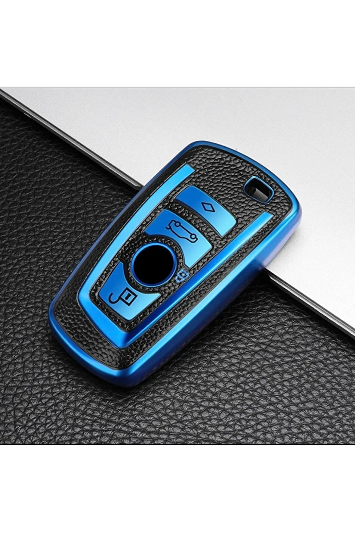 Bmw X6 F16 Anahtar Kılıfı Lüx Mavi Renk