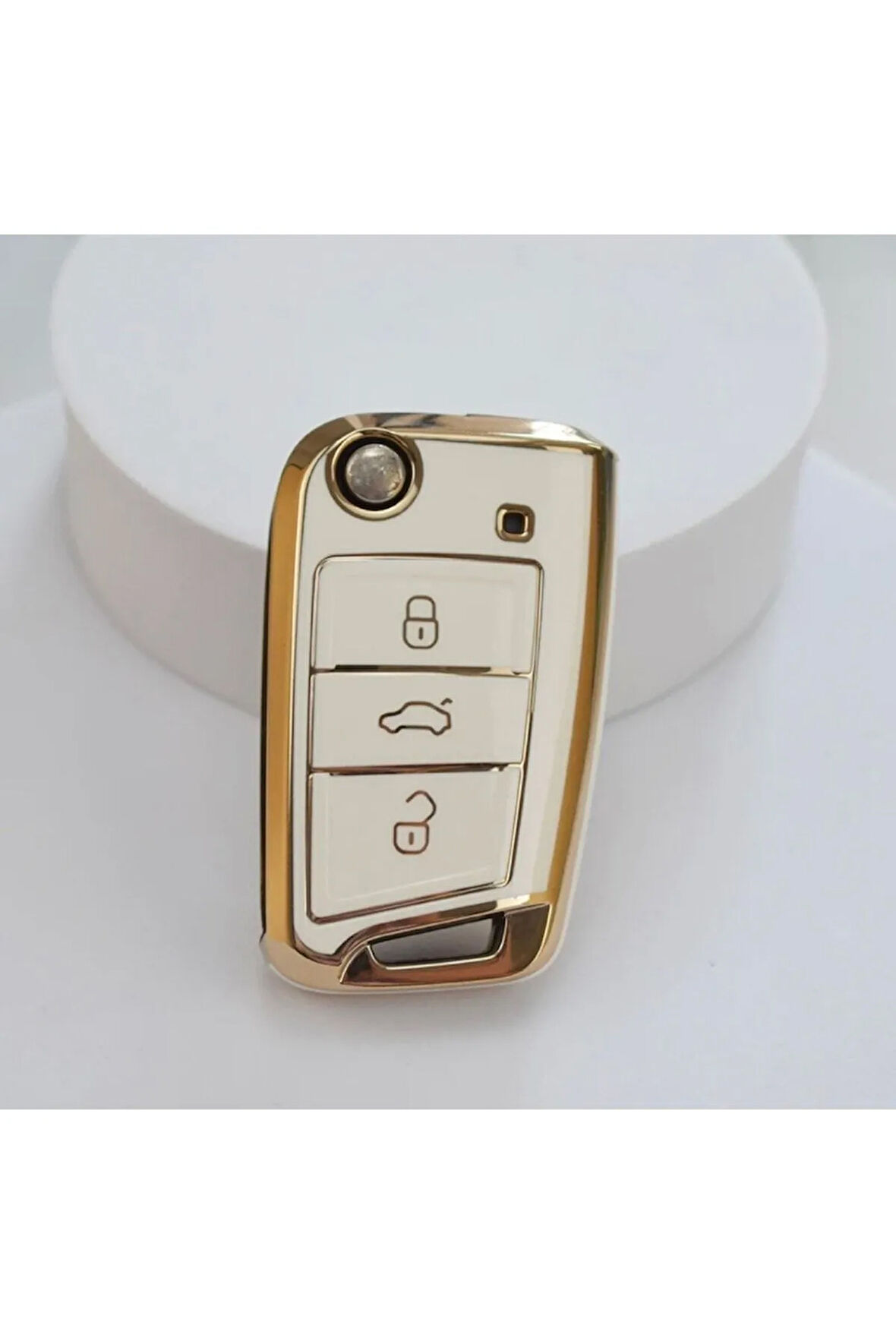 Vw Taigo Gold Anahtar Kılıfı Beyaz Renk