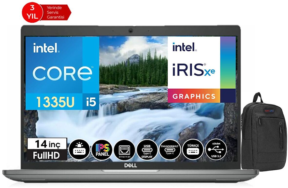 Dell LATITUDE 5440 13.Nesil İntel i5 1335U 8gb 256gb SSD 14" Windows11Pro FHD Dizüstü Bilgisayar DLNN005L54401433+WeblegelsinÇanta