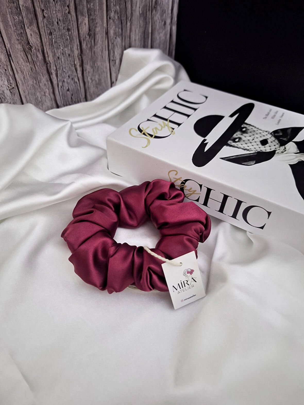 Kadın Saten Toka / L - Gecenin Kızı – Tekli Lüks Lastik Model Scrunchie