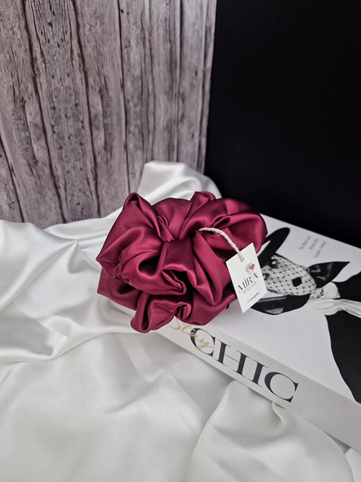 2'li Lüks Kadın Saten Toka - Gecenin Kızı – Lastik Model Scrunchie - Anne Kız Kombini