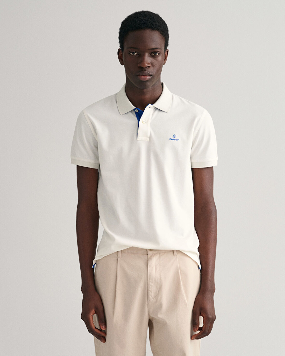 GANT Erkek Krem Slim Fit Polo