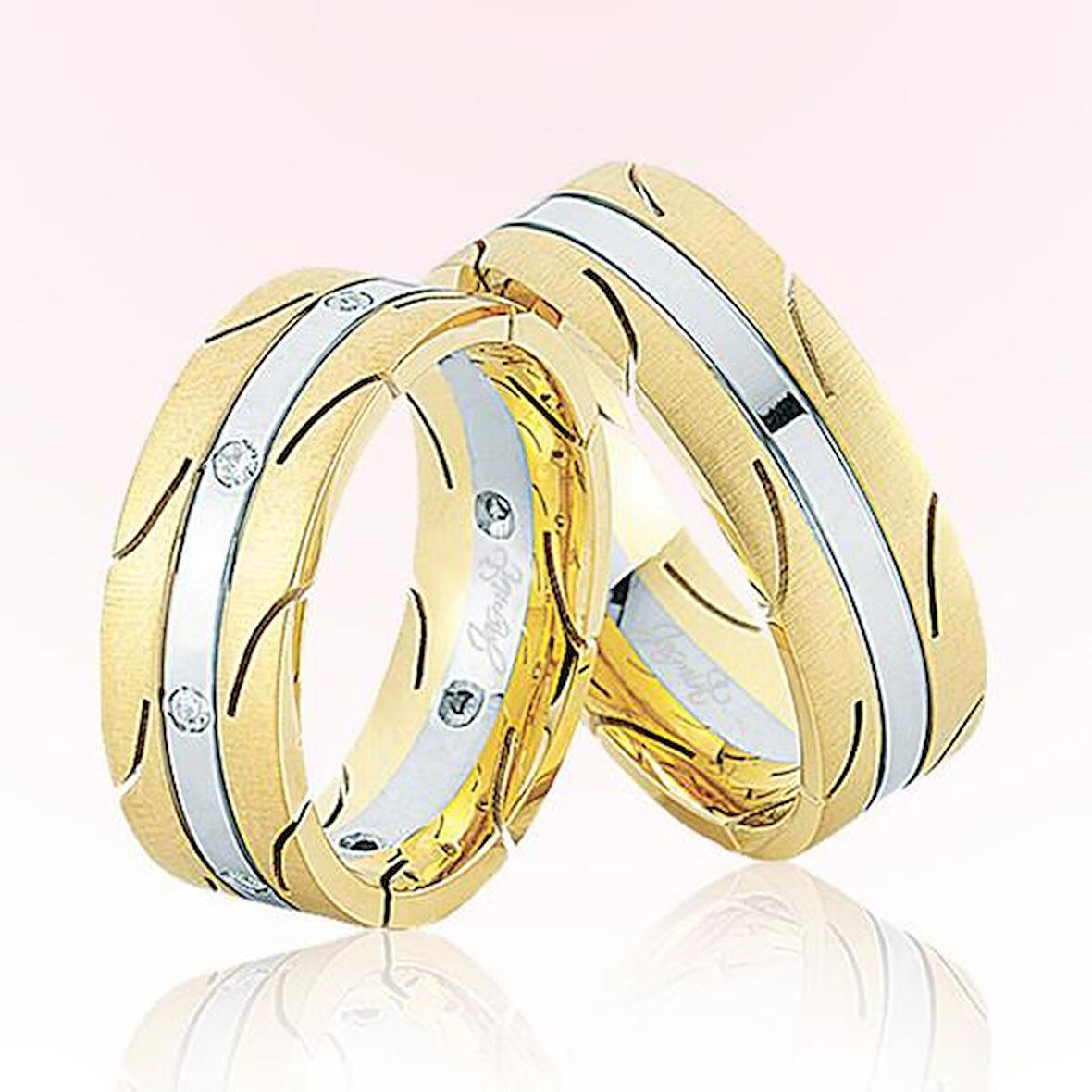 İki Renk Altın Alyans 3504