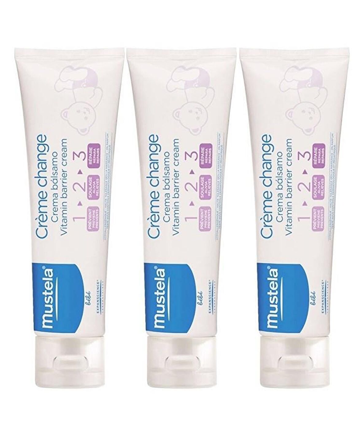 Mustela Vitamin Barrier 1.2.3 Pişik Kremi 100 ML x 3 Adet