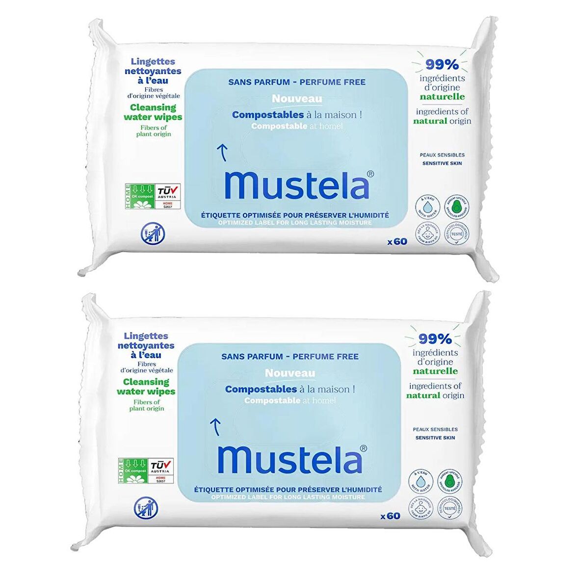 Mustela Kompost Islak Mendil Parfümsüz 60 Adet 1+1