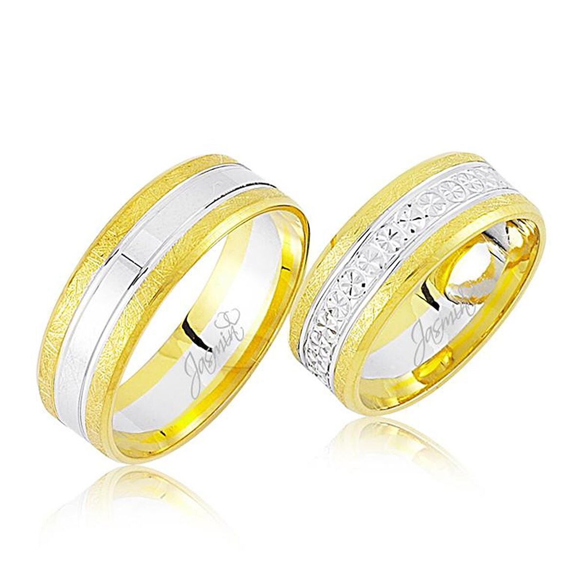 Sarı Beyaz Altın Alyans 3507-2