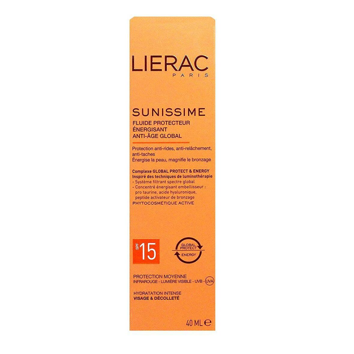 Lierac Sunissime 15 Faktör Yaşlanma Karşıtı Renksiz Yüz Güneş Koruyucu Krem 40 ml