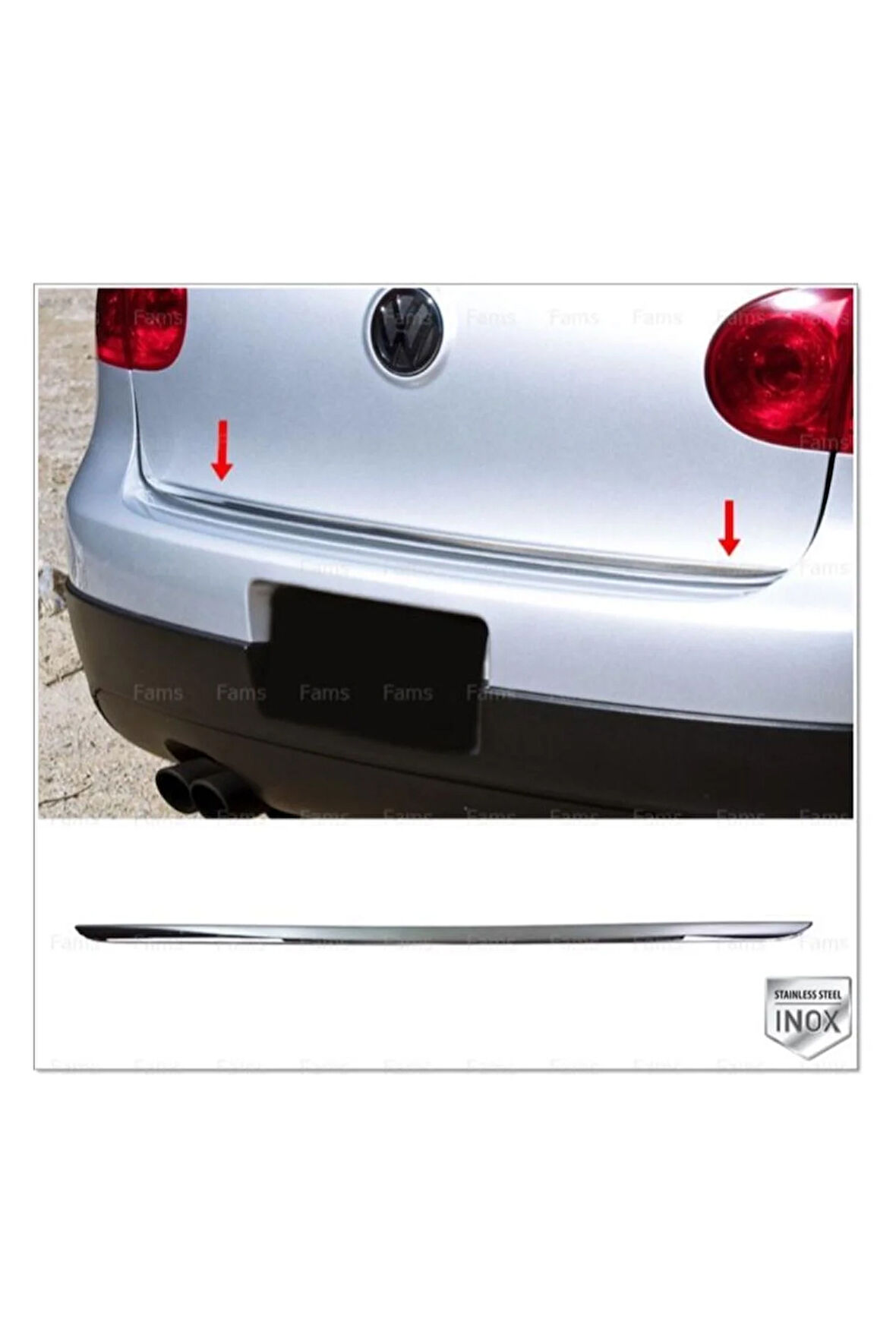 Vw Golf 5 Krom Bagaj Alt Çıtası 2004-2009 Arası P.çelik