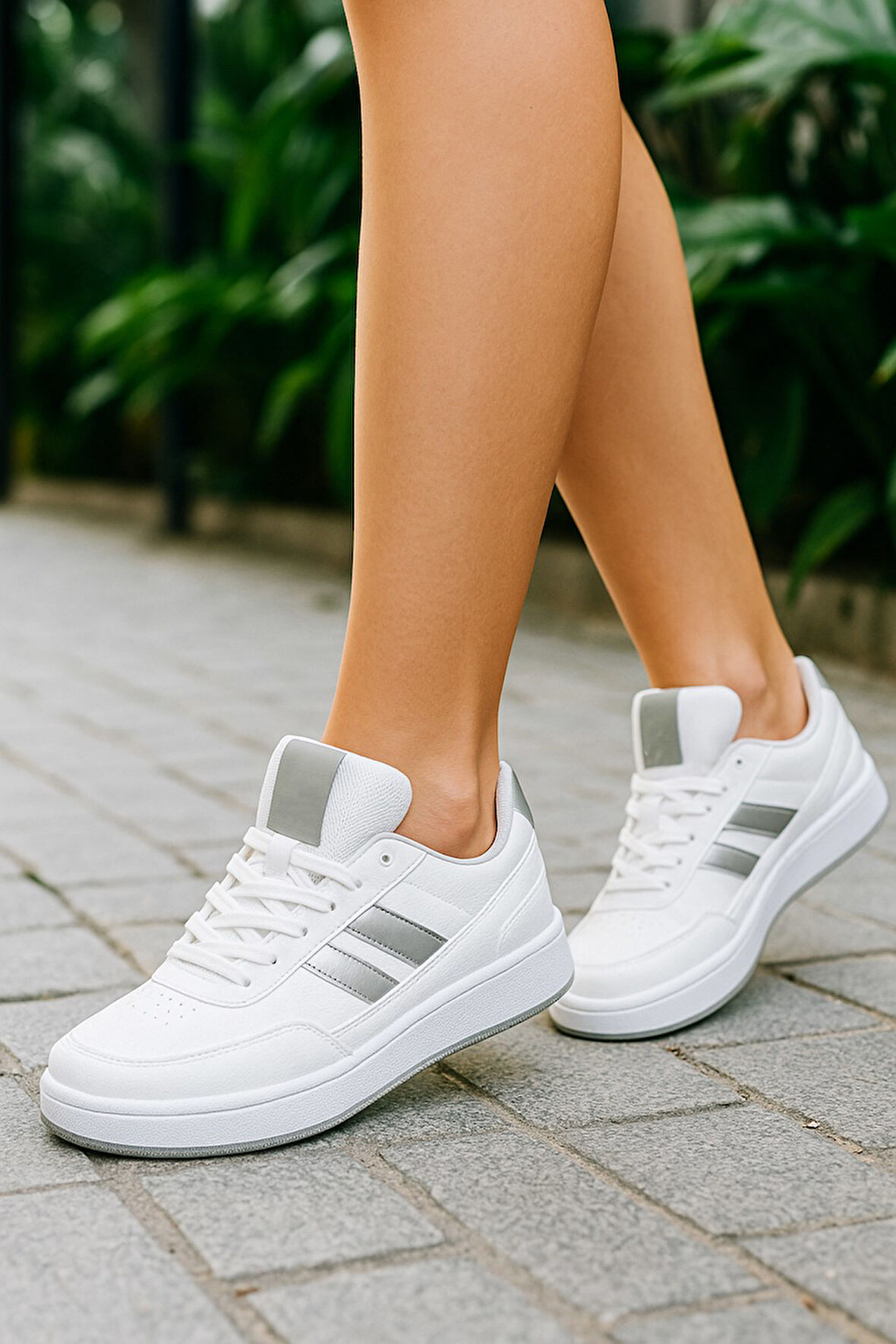 Günlük Unisex Sneaker Bağcıklı Oval Burun Dikiş Detay Tırtık Taban Bilek Destekli Spor Ayakkabı 351
